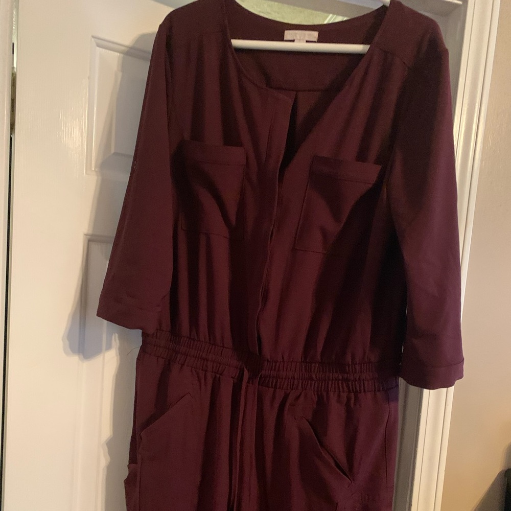 New York and Company Cargo Jumpsuit XL